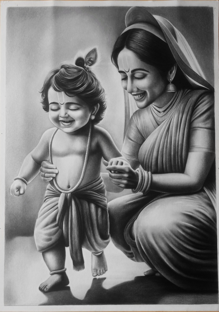 Shri Krishna With Maa Yashodha