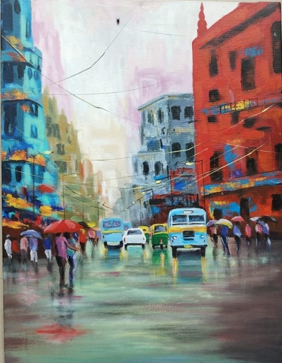 Kolkata Cityscape Painting  