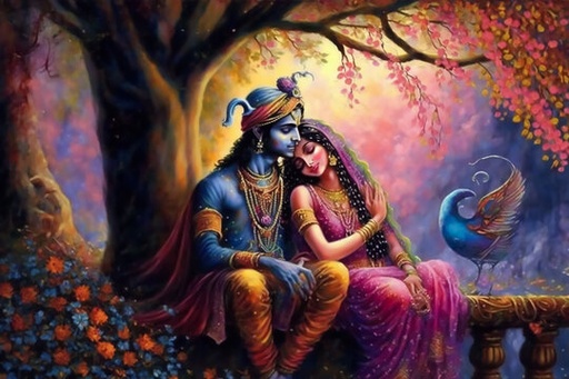 Radha Krishna In Vana Painting